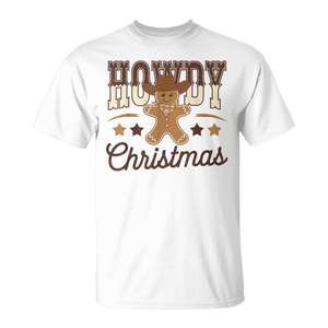 T-shirt Howdy Christmas Gingerbread Western Cowboy, design Rodeo Holiday - Product Image 3