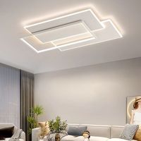 JACKSUN Plafonnier LED Télécommande Grand Plafonnier Moderne IP44 pour Salon Plafonnier Carré Led