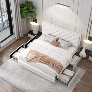 Muestra Gratis <span class=keywords><strong>Cama</strong></span> <span class=keywords><strong>Doble</strong></span> de Cuero Tapizada con Almacenamiento y Cabecera Alta, <span class=keywords><strong>Cama</strong></span> Individual, <span class=keywords><strong>Doble</strong></span>, <span class=keywords><strong>Matrimonial</strong></span> de Lujo, Tamaño King Size con Elevación a Gas - Product Image 5