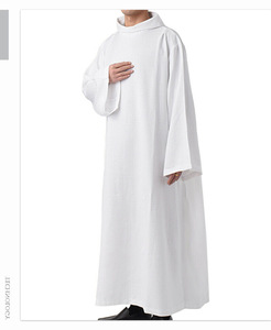 Túnica <span class=keywords><strong>de</strong></span> Sacerdote Blanca, Disfraces Medievales <span class=keywords><strong>de</strong></span> Cosplay, Trajes <span class=keywords><strong>de</strong></span> Fantasía para Halloween, Carnaval, Fiestas, Túnicas <span class=keywords><strong>de</strong></span> Clérigo, Iglesia Católica - Product Image 3