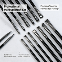 Ensemble de 15 pinceaux de maquillage pour les yeux EMF Professional, pinceaux plats et angulaires pour les yeux, pinceaux précis de haute qualité, pinceaux à paupières en gros