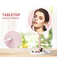 Miroir cosmétique grossissant rond en métal M5, miroir de voyage Portable éclairé par Led