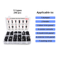 Kit d'assortiment de 240 attaches universelles en plastique pour voiture, clips de fixation en PP, nylon, POM de haute qualité pour pare-chocs, ailes et portières de voiture