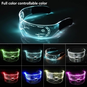 Lunettes Cyberpunk décoratives 7 couleurs Lunettes lumineuses colorées LED Light up Lunettes pour Bar KTV Halloween Cyberpunk Party - Product Image 3