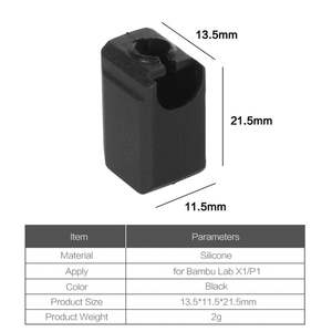 Funda Protectora de Silicona para Extrusor de Impresora 3D <span class=keywords><strong>BambuLab</strong></span> <span class=keywords><strong>P1P</strong></span> P1S, Cubierta Protectora para Bloque Calefactor Hotend X1 X1C - Product Image 2