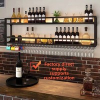 Support mural moderne en fer pour verres à vin, à suspendre en bas en haut, pour la maison