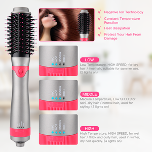 แปรงจัดแต่งทรงผมไฟฟ้า 5 in 1 แบบเป่าลมร้อน พร้อมฟังก์ชั่นดูดซับประจุลบ สำหรับม้วนผม ยืดผม เป่าผม และเพิ่มวอลลุ่ม - Product Image 3