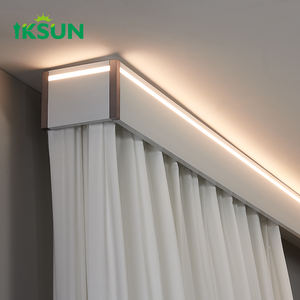 IKSUN Top Wall Mounted <b>Curtain</b> <b>Pelmet</b> Double Tracks Valance LED Light Cornice Board <b>Curtain</b> Box Cover for Window Decorative - Product Image 1