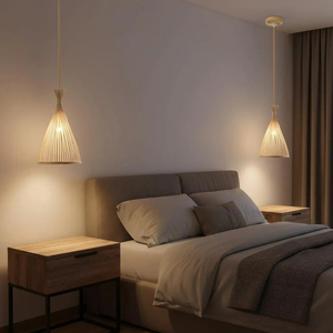 Lámpara Colgante de Bambú en Forma de Cono, Tejida a Mano, de Ratán, Iluminación Natural para el Hogar, Proveedor de Vietnam - Product Image 6