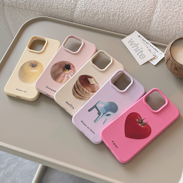 Ins-Style Fruit Design Shockproof Painted Compatible for 16 Pro Max Artistic Personalized Soft Mobile Phone Case