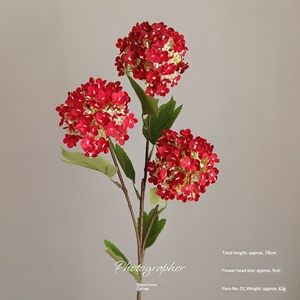 Décorations florales artificielles imprimées en 3D <span class=keywords><strong>de</strong></span> la série rouge chinoise pour mariage, roses, tulipes, phalaenopsis, pour cérémonies et banquets - Product Image 3