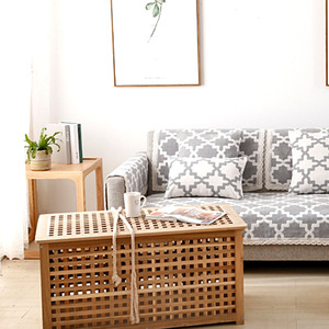 Solid Wood Storage Box Square Mesh Design Clothing Organizer <b>Bedside</b> <b>Shelf</b> Decorative Storage Basket - Product Image 4