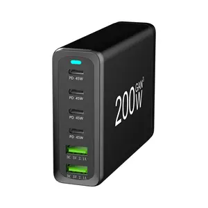 亚马逊GaN充电器200W USB C壁式充电器站的热销产品