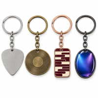 Porte-clés en métal plaqué personnalisé avec logo, formes abstraites variées, cadeau d'entreprise en gros, fabricant OEM en vrac