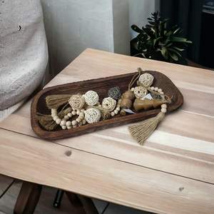 Suministro directo de fábrica Tazón de masa de madera Carbón envejecido Marrón Rectangular Hecho a mano Decoración para el hogar Tazón de vela - Product Image 4