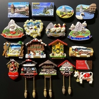 Souvenir suisse 3d aimants Résine Touristique Souvenir Réfrigérateur Aimant Suisse National Chocolat Alimentaire Animal Bovins Réfrigérateur Aimant