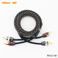 2 M 24K Chapado en oro RCA Cable de audio 1M Macho a macho 7 mm Audio DE alto grado con 1 año de garantía