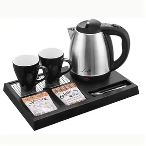 hotel household small appliances professional kitchen 1.2l electric kettle with tray set