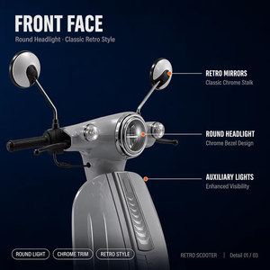 Motocicleta Urbana para Adultos de <span class=keywords><strong>50cc</strong></span>, Transmisión Continuamente Variable, Arranque Eléctrico BOSCH, <span class=keywords><strong>Precio</strong></span> de Mayoreo Accesible - Product Image 4