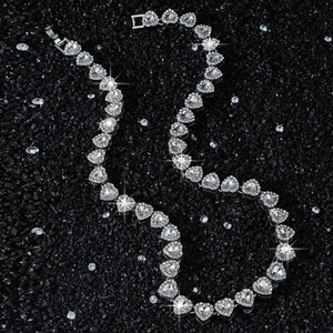 Nuevo Collar de Cadena con Diseño Simple y Lujoso, con Corazón Empalmado, Estilo Hiphop, Chapado en Oro y Plata, para Hombre, Joyería de Moda - Product Image 3