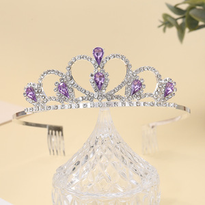 <strong>BELLE</strong> WORLD Lovely Shop Colorful Gems Silver Rhinestone Tiara for Little Kid Big Kid Prom Birthday Princess Crown - Product Image 3