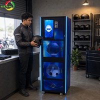 Distributeur automatique de lavage de casques imperméable pour l'extérieur, paiement par pièces et QR, équipement de désinfection et de désodorisation pour casques de moto