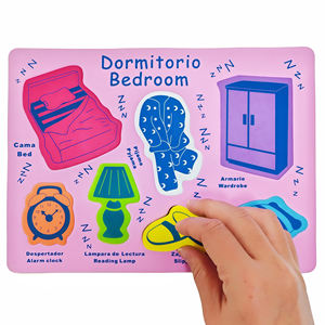 Puzzle en mousse EVA, puzzle <span class=keywords><strong>de</strong></span> chambre à coucher, table <span class=keywords><strong>de</strong></span> chevet, lampe, armoire, coussin, meubles, motifs, mots à trouver pour les enfants, reconnaissance éducative - Product Image 5