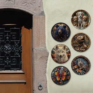 Nhà Máy Bán Buôn 20*20Cm Động Vật Con Chó Tin Dấu Hiệu Cổ Điển Retro Vòng Kim Loại Tấm Cho Trang Trí Nội Thất - Product Image 2