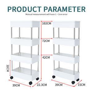 Chariot de rangement étroit et mobile, étagère utilitaire amovible pour la maison, la <span class=keywords><strong>cuisine</strong></span> et le rangement domestique, gain de place - Product Image 3