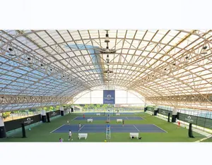 Estrutura de aço pré-fabricada para telhado de estádio interno LF, estrutura de aço para academia, estrutura de telhado