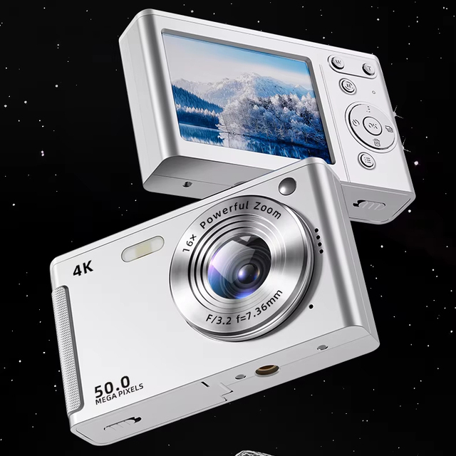 4K Digital Camera for Kids 16X Zoom 50MP Shoot Camera for Beginners 2.8-Inch LCD Screen Compact Vlogging Camera with Flashlight