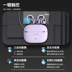 Hyundai C03 Wireless Bluetooth Earphones <b>Clip</b>-on Non-in-<b>ear</b> Open <b>Ear</b> Design Sports Running With Type-C Charging - Product Image 4
