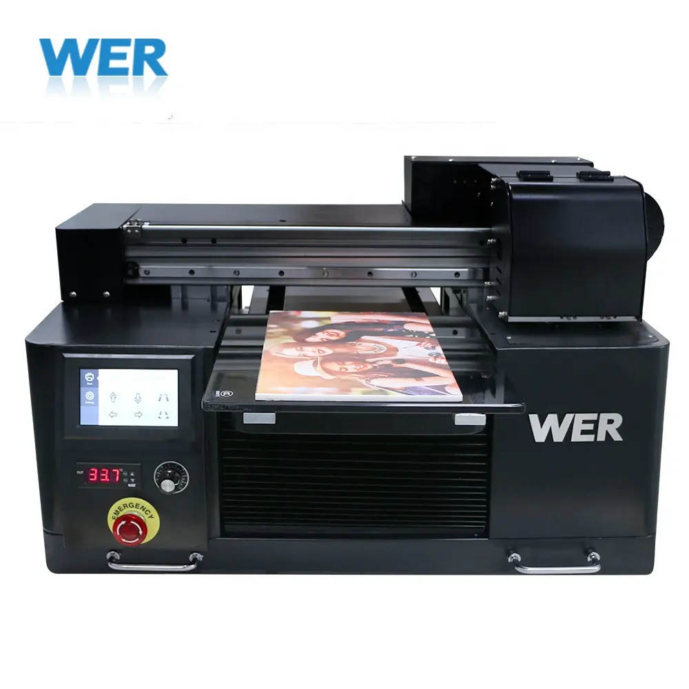 New design a4 size WER-E3030UV desktop uv printer a4 uv led flatbed printer for CD printing machine