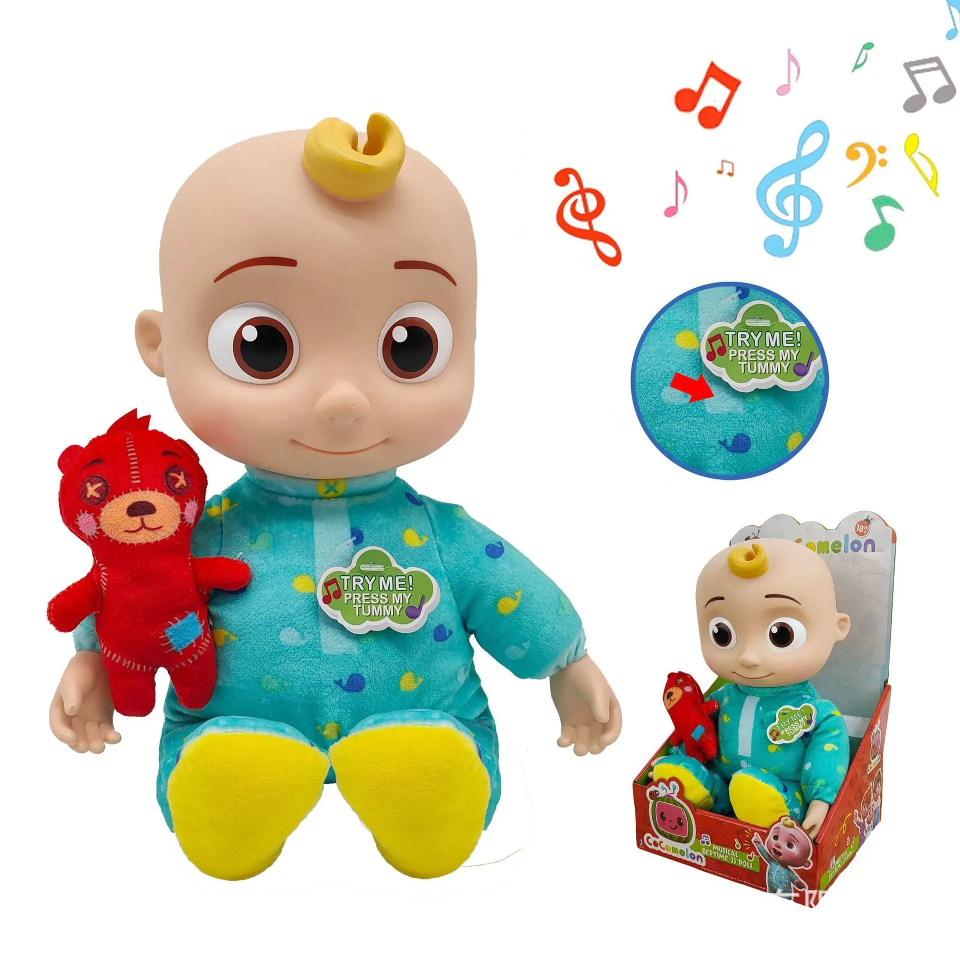 Soft Music Toy Bedtime JJ Doll Plush Body Musical Bedtime Doll Toys for Babies