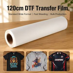 ฟิล์มทรานเฟอร์ DTF ขนาด 120 ซม. สำหรับการพิมพ์สิ่งทอแบบดิจิทัล ฟิล์มถ่ายโอนความร้อน ขนาดมาตรฐานกว้างพิเศษ สำหรับการกำจัดเศษผ้าอย่างรวดเร็ว ผลิตจำนวนมาก - Product Image 1
