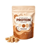 Bonbons gélifiés protéinés OEM, acides aminés essentiels EAA, créatine monohydrate, sans sucre, saveur noix de coco, 200g, en-cas