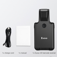 Lecteur de codes-barres 2D Eyoyo avec clip arrière, fonction Bluetooth, compatible avec les téléphones, lecteur de codes-barres portable avec fonction Bluetooth 1D 2D QR