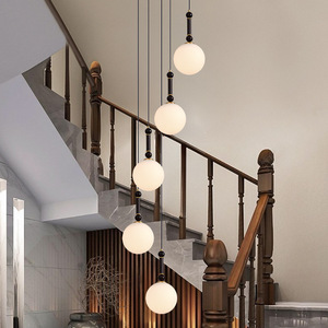 Lámpara de araña vintage de estilo francés con múltiples cabezales, luz LED redonda E27 con interruptor para el hogar, sala de estar, comedor, escalera - Product Image 1