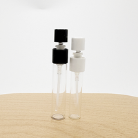 Mini flacon pulvérisateur cylindrique 1ml 1.5ml 2ml 2.5ml en verre transparent sérigraphié pour parfum et diffuseur à bâtonnets