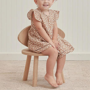 Vêtements personnalisés pour bébés filles en coton biologique robe pour bébé vente en gros de vêtements sans manches pour tout-petits ensemble robe fleurie d'été - Product Image 3