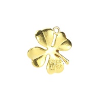 Pendentif porte-bonheur trèfle à quatre feuilles en bronze antique doré, estampillé « Good Luck », pour bracelet de la Saint-Patrick