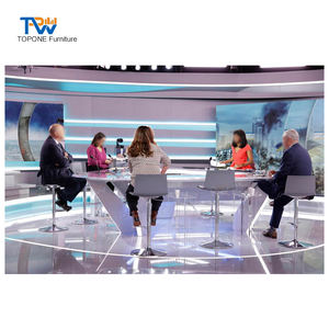Conception de forme triangulaire conception de bureau de nouvelles TV conception de table de bureau de nouvelles de diffusion - Product Image 5