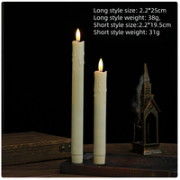 Vela LED de 19.5 cm con Llama, Superficie Lisa, Control Remoto Electrónico, para Centros de Mesa de Boda, Decoración del Hogar y Festividades