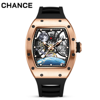 CHANCE JC-9-190G-14-B Montre mécanique automatique de luxe pour homme avec tourbillon, boîtier en acier et cadran ajouré – Vente en gros, contactez-moi