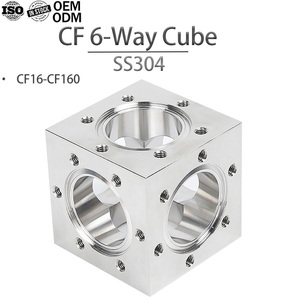 <span class=keywords><strong>Flangia</strong></span> a cubo a 6 vie in acciaio inossidabile SS304 UHV CF16-CF160 per camera a vuoto ultra elevato, raccordi per tubi in acciaio inossidabile per semiconduttori - Product Image 1