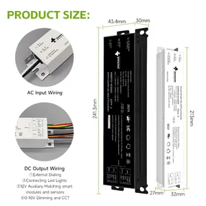 80W 0-10V Dimming AC-DC 1500mA High PF Constant Current Dual Channel Output LED Driver