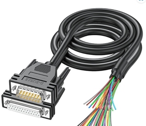 Cable de Extensión Serial Macho DB15 26AWG, Conector Adaptador Chapado en Oro, Extremo de Cable Desnudo, Herramienta de Diagnóstico Automotriz, Personalizable - Product Image 2