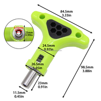 Tournevis à cliquet à poignée en T de 1/4 pouce, réversible, embout hexagonal de 6,35 mm et clé à douille, couple élevé, outil de réparation manuel qui économise l'effort