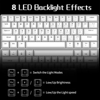 Teclado Mecánico Ergonómico con Retroiluminación RGB Plug and Play, Teclado para Juegos con Cable de 61 Teclas para Windows/PC/Escritorio