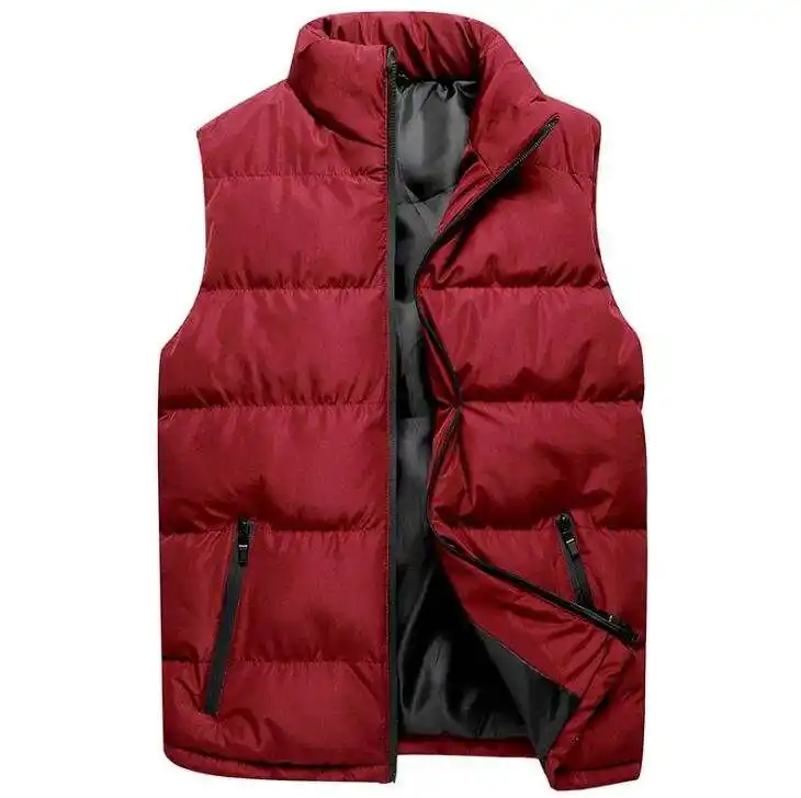Winter men's down cotton vest fashion casual warm vest vest jacket large size M-5XL men's clothing
